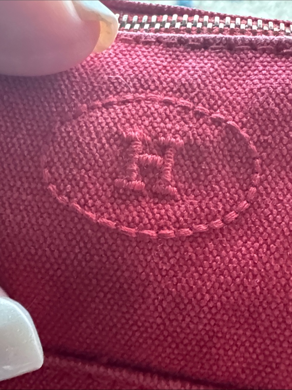 Hermes Bolide Red Canvas Pouch - Picture 13 of 13